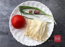 Illustration of Recipe for Enoki Mushrooms in Sour Sauce 1
