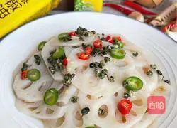 Illustration of how to make vine pepper and lotus root slices 12