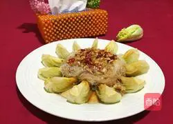 Illustration of how to make garlic vermicelli and baby vegetables 6