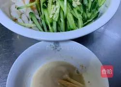 Illustration of how to make beef tendon noodles mixed with cucumber (sesame sauce) 11