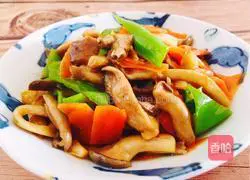 Illustration of how to stir-fry mushrooms with green pepper 7