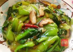 Illustration of how to stir-fry rapeseed with mushrooms 12