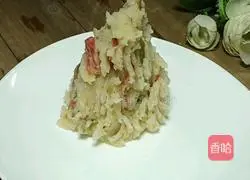 Illustration of how to make Christmas tree with broccoli mashed potatoes 6