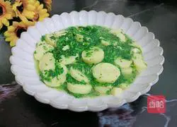 Illustration of how to make shepherd's purse stir-fried cherry jade tofu 7