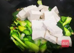 Illustration of how to make braised tofu with small rapeseed 4