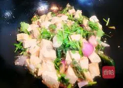 Saute green onions Illustration of how to make tofu 9