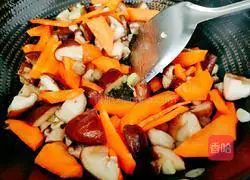 Illustration of how to make oil-consuming mushrooms and carrots 10