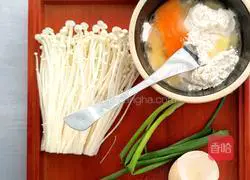 Illustration of how to make fried enoki mushrooms 2