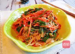Illustration of how to make cold spinach vermicelli 1