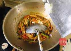 Illustration of home-style fried eggplant and beans 6