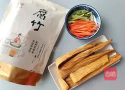 Illustration of how to make cold yuba 1