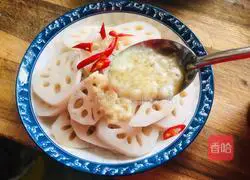 Illustration of how to make garlic and lotus root slices 5