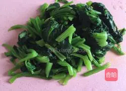 Dry tofu mixed with spinach Illustration of how to do it 7