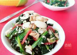 Illustration of how to make spinach with nuts 9