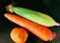 Illustration of how to make fried corn with carrots, potatoes and corn 2