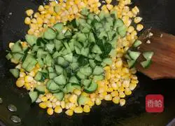 Illustration of how to make sweet corn, carrots and cucumbers 5