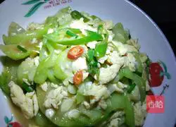 Illustration of how to make scrambled eggs with loofah 10