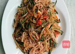 Illustration of how to make cold cucumber and enoki mushrooms 7