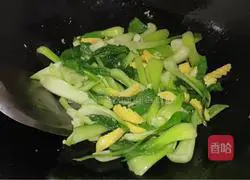 Stir-fried corn and bamboo shoots Illustration of Shanghai Qing's practice 7