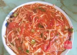 Illustration of how to stir-fry enoki mushrooms with tomatoes (a must with rice) 9