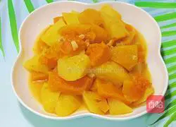 Illustration of how to make pumpkin stewed with potatoes 8