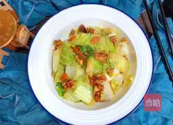 Illustration of how to make wolfberry, walnut and cabbage 10