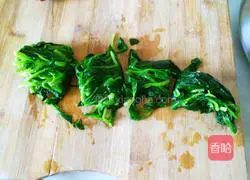 Illustration of how to make spinach mixed with bean curd 4