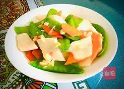 Illustration of how to make fried yam with snow peas 8