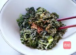 Illustration of how to make steamed celery leaves with powder 10