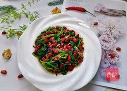 Illustration of how to mix spinach with peanuts 10