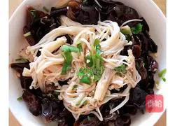 Illustration of how to make cold fungus and enoki mushrooms 5