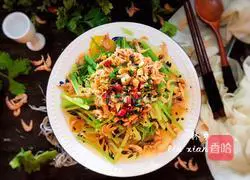 Illustration of how to make dried shrimps mixed with celery 16