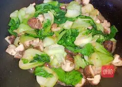 Illustration of how to stir-fry shiitake mushrooms and sea greens 14