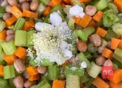 Illustration of how to mix celery and spiced peanuts 9