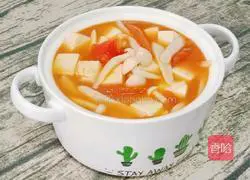 Illustration of how to make tomato and white mushroom stewed tofu 13