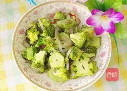 Illustration of how to stir-fry broccoli with onions 13