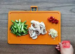 Illustration of French asparagus and fried mushrooms 2