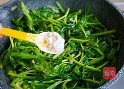 Garlic bean curd Illustration of how to make water spinach 9