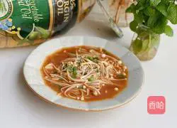 Illustration of making enoki mushrooms with soy sauce 9