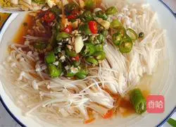 Illustration of how to make cold enoki mushrooms 8