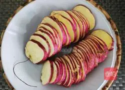 Illustration of how to make non-fried sweet potato slices 1