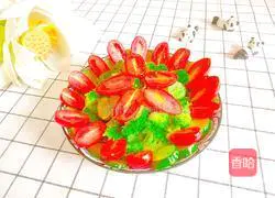 Illustration of how to make green and red flowers 1