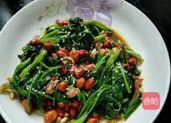 Illustration of how to mix spinach with peanuts 7