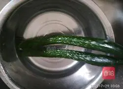 Illustration of how to make sesame sauce and cucumber mixed with fried dough sticks 2