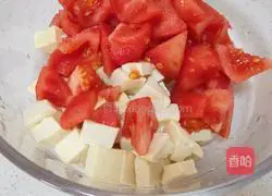 Illustration of how to make fried tofu with tomatoes 1