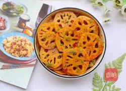 Illustration of how to make cold spicy lotus root slices 12
