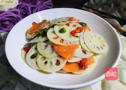 Illustration of how to make spicy stir-fried lotus root slices 9