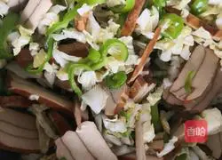 Illustration of how to make cabbage, chili and dried tofu 5