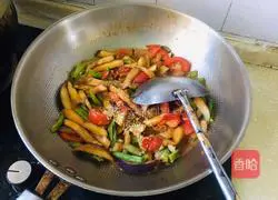 Illustration of home-style fried eggplant and beans 5