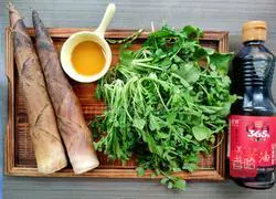 Illustration of how to stir-fry shepherd's purse and spring bamboo shoots 1